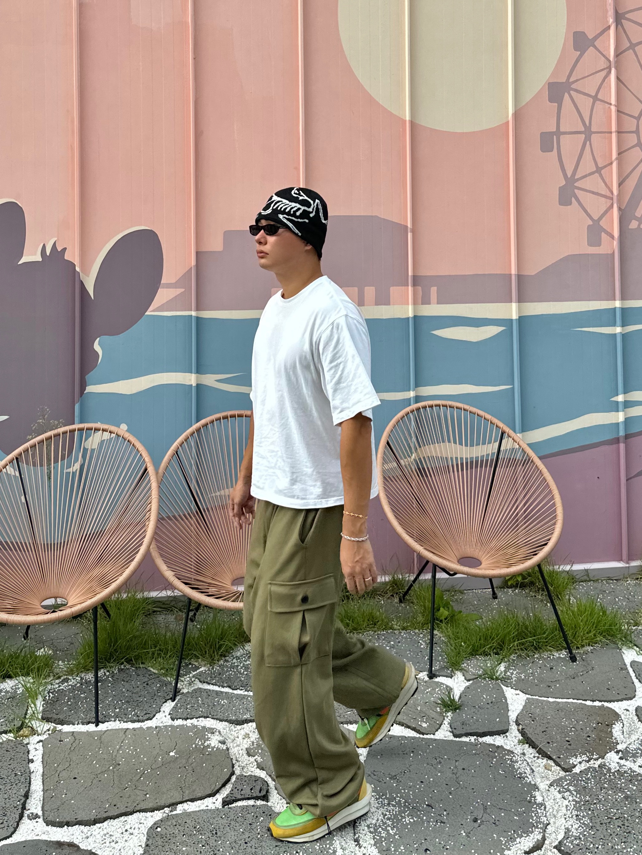 Arc'teryx Bird Head Toque Orca, Nike x Sacai LDWaffle Green Multi 착용 스타일 - 2