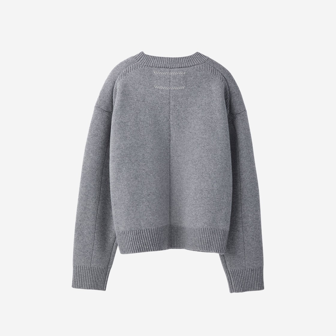 Recto Mens Compact Round Neck Sweater Light Grey 상세 이미지 2