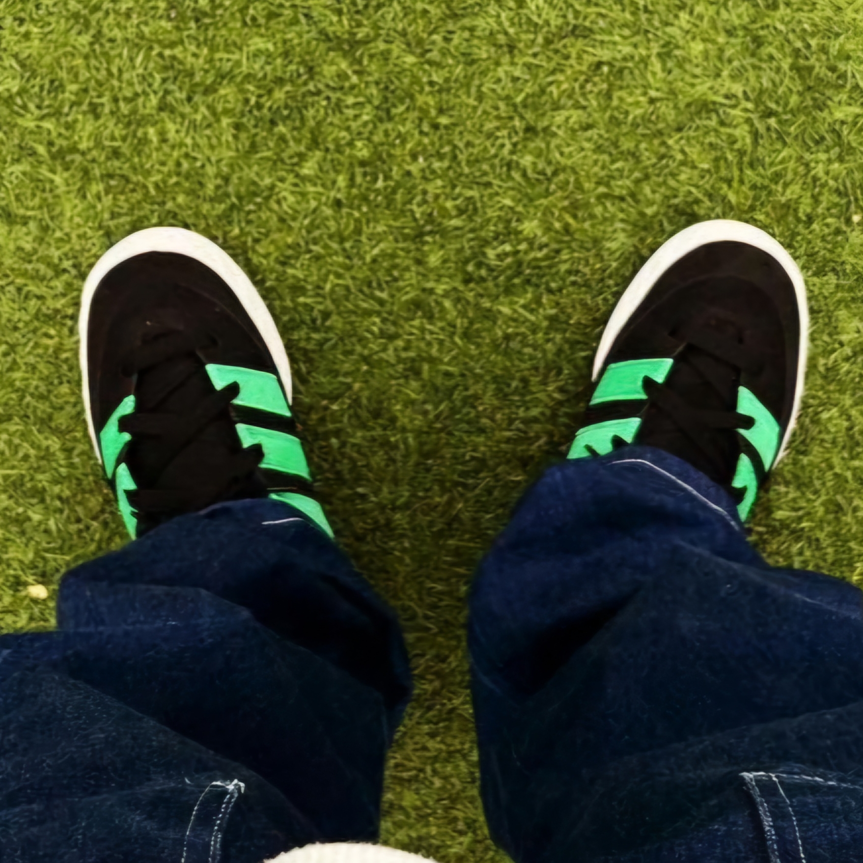 Adidas x Atmos x XLarge Adimatic Core Black Green 착용 스타일