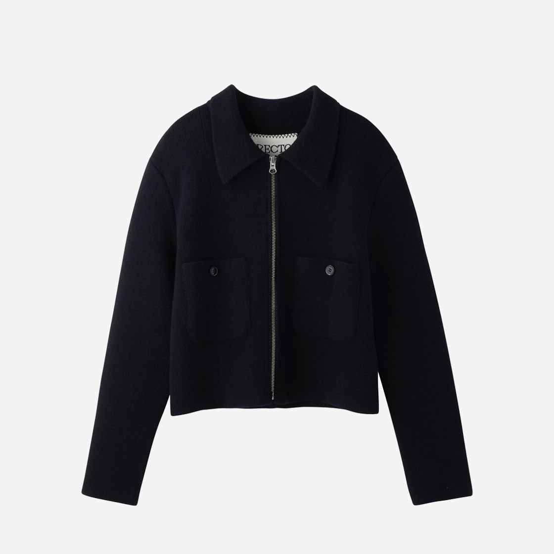 Recto Ezra Compact Knit Zip-Up Jumper Black 상세 이미지 1