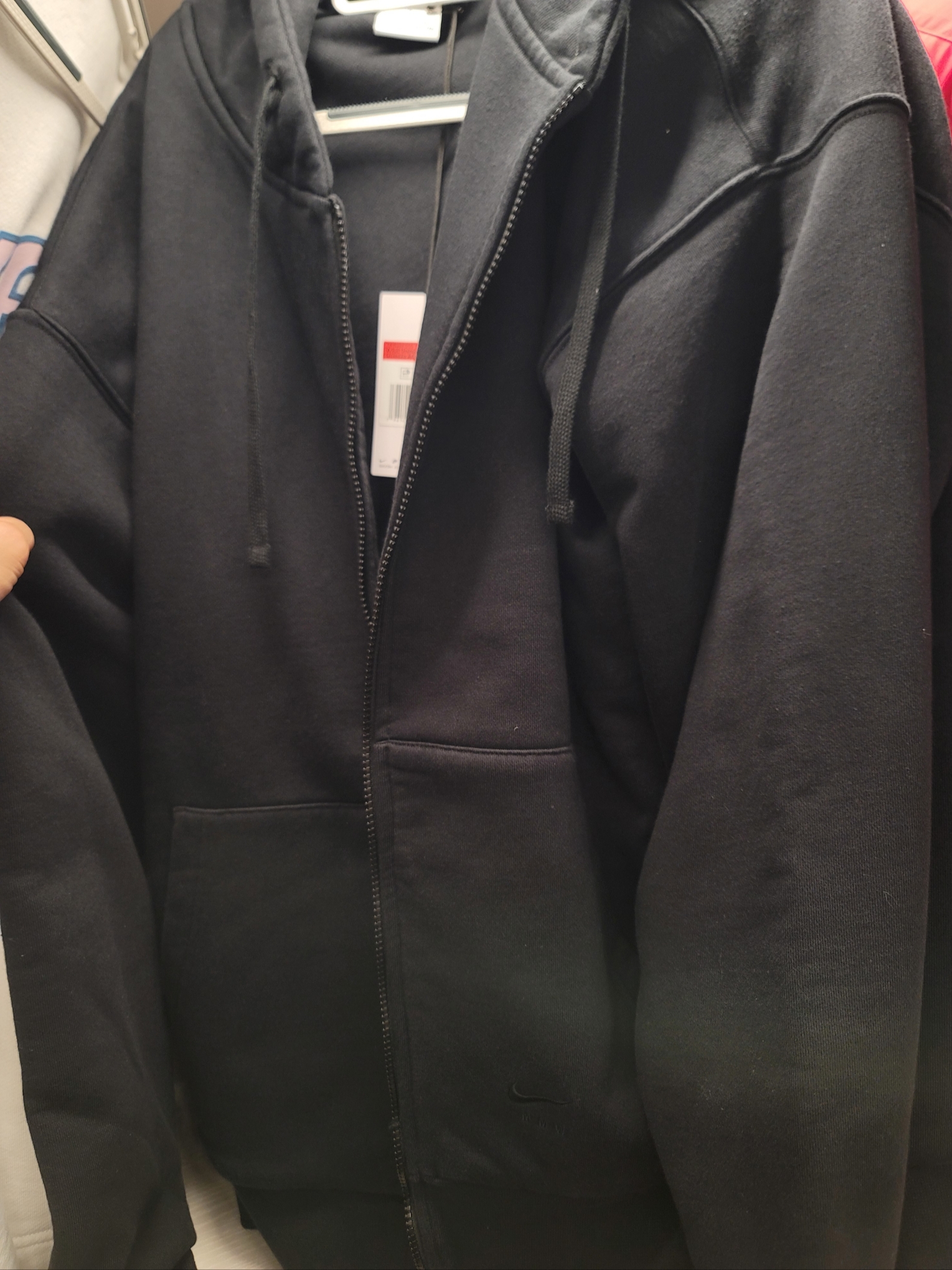 Nike x Matthew M Williams NRG Full Zip Fleece Hoodie Black - US/EU, Nike x Matthew M Williams NRG Full Zip Fleece Hoodie Black - Asia 착용 스타일