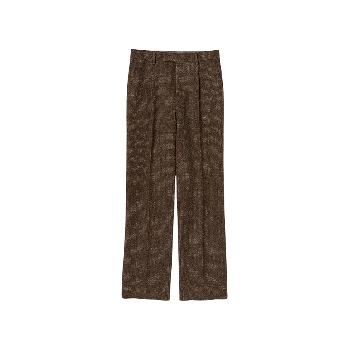 Auralee Lama Shetland Wool Tweed Slacks Brown Tweed 상세 이미지 1