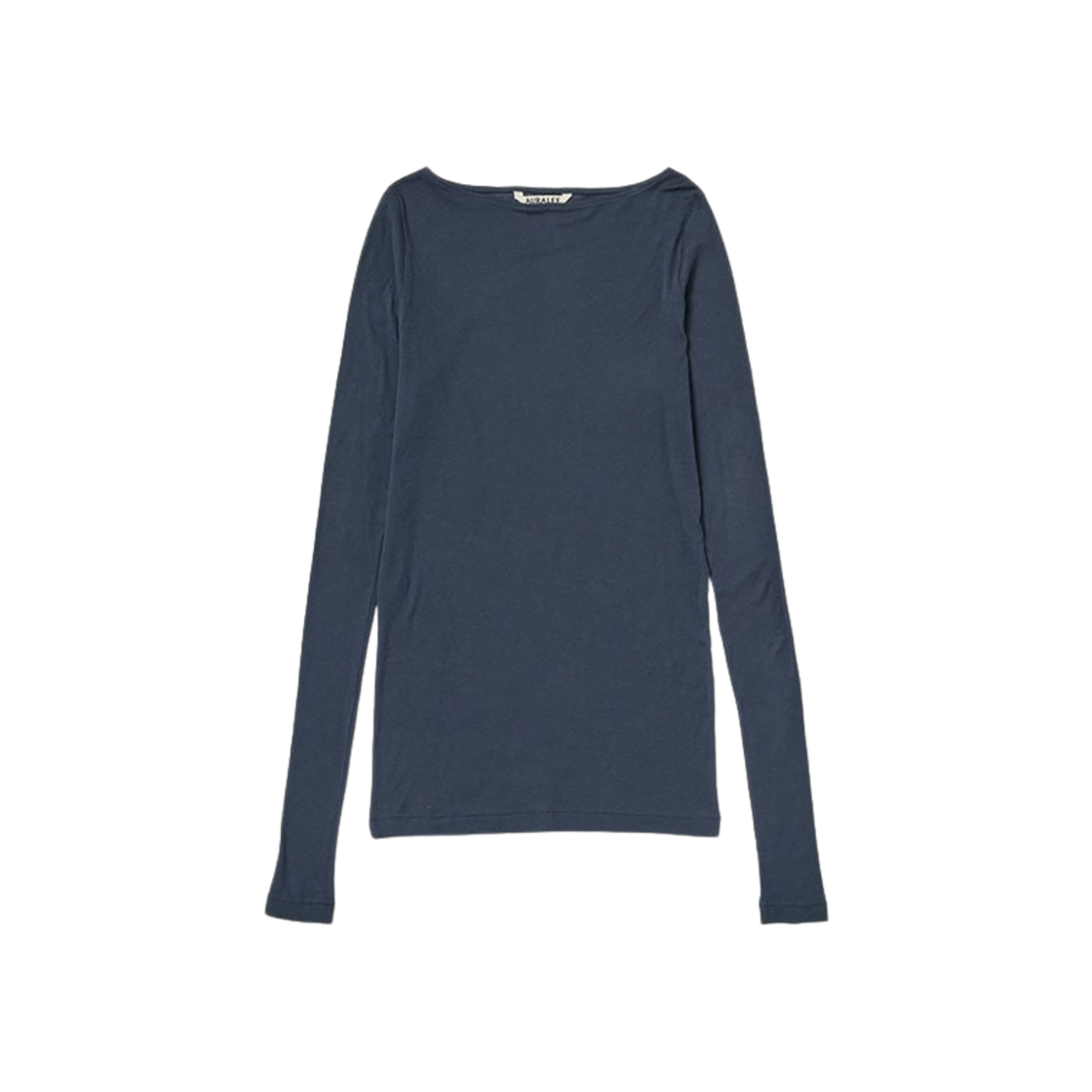 (W) Auralee High Gauge Sheer Rib Boat Neck L/S T-Shirt Navy 상세 이미지 1