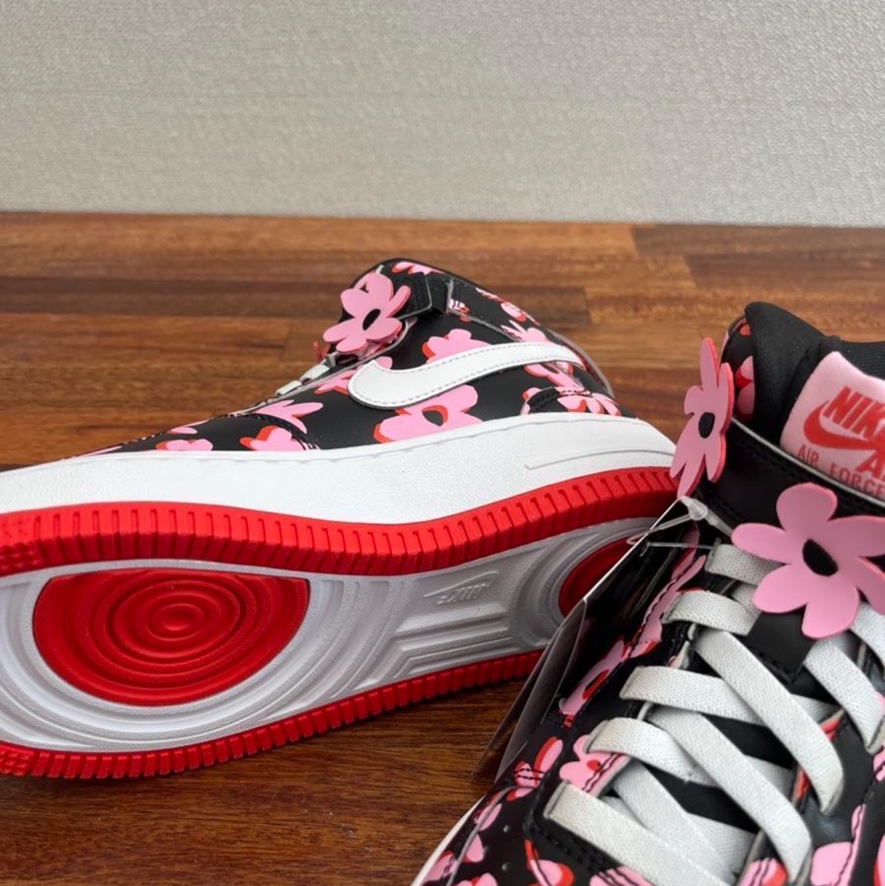 (GS) Nike Air Force 1 Mid EasyOn SE Black Pink Rise 착용 스타일 - 4