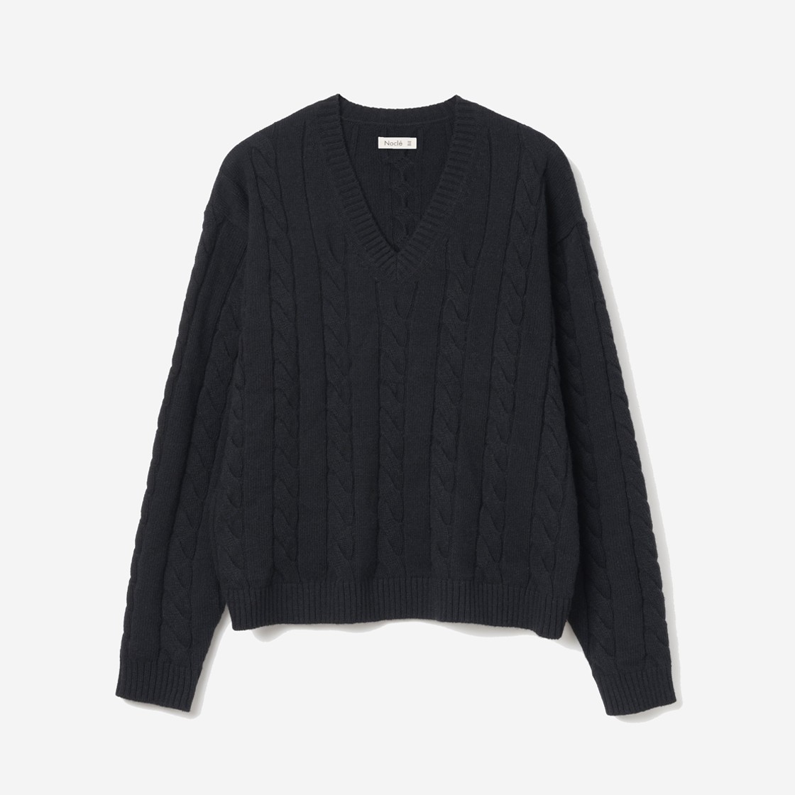 Nocle 302 V-neck Knit Black 상세 이미지 1