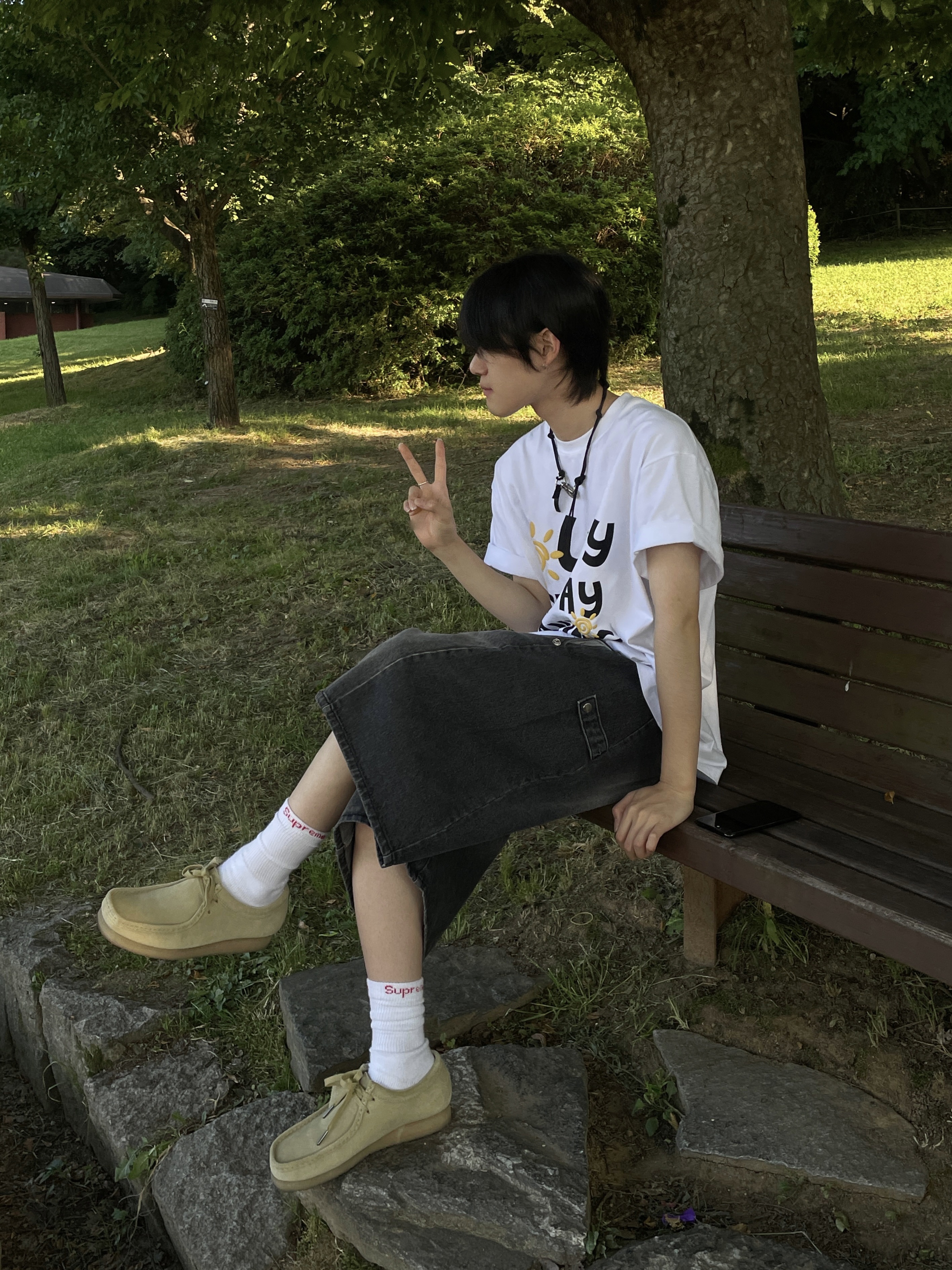 Clarks Wallabee Maple Suede, (W) Clarks Wallabee Maple Suede 착용 스타일 - 5