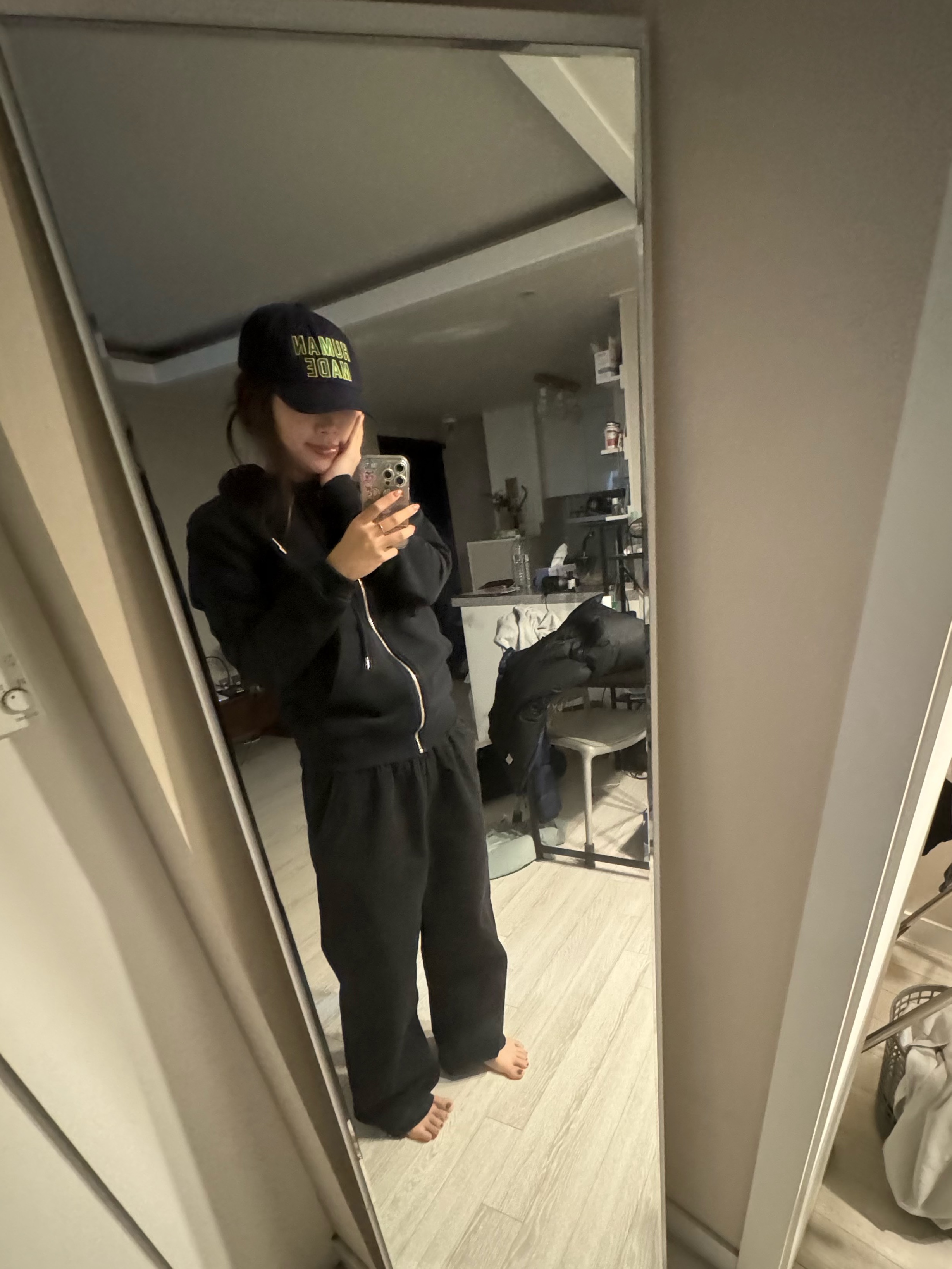 Human Made 6 Panel Cap #2 Navy 착용 스타일 - 2