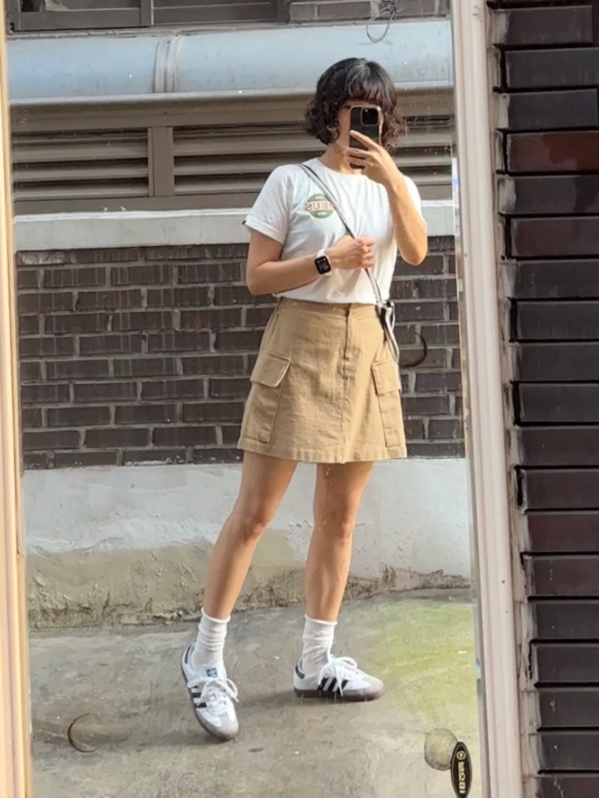 (C) Adidas Samba Vegan Cloud White Core Black 착용 스타일