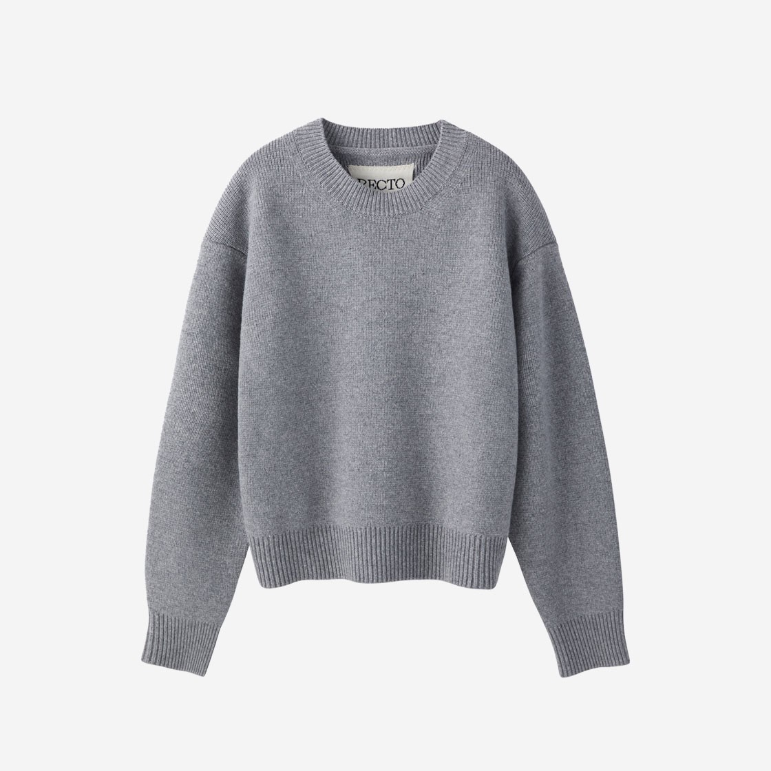 Recto Mens Compact Round Neck Sweater Light Grey 상세 이미지 1