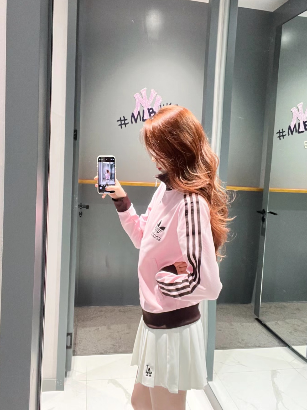 (W) Adidas Originals Beckenbauer Track Jacket Clear Pink - KR Sizing 착용 스타일 - 2
