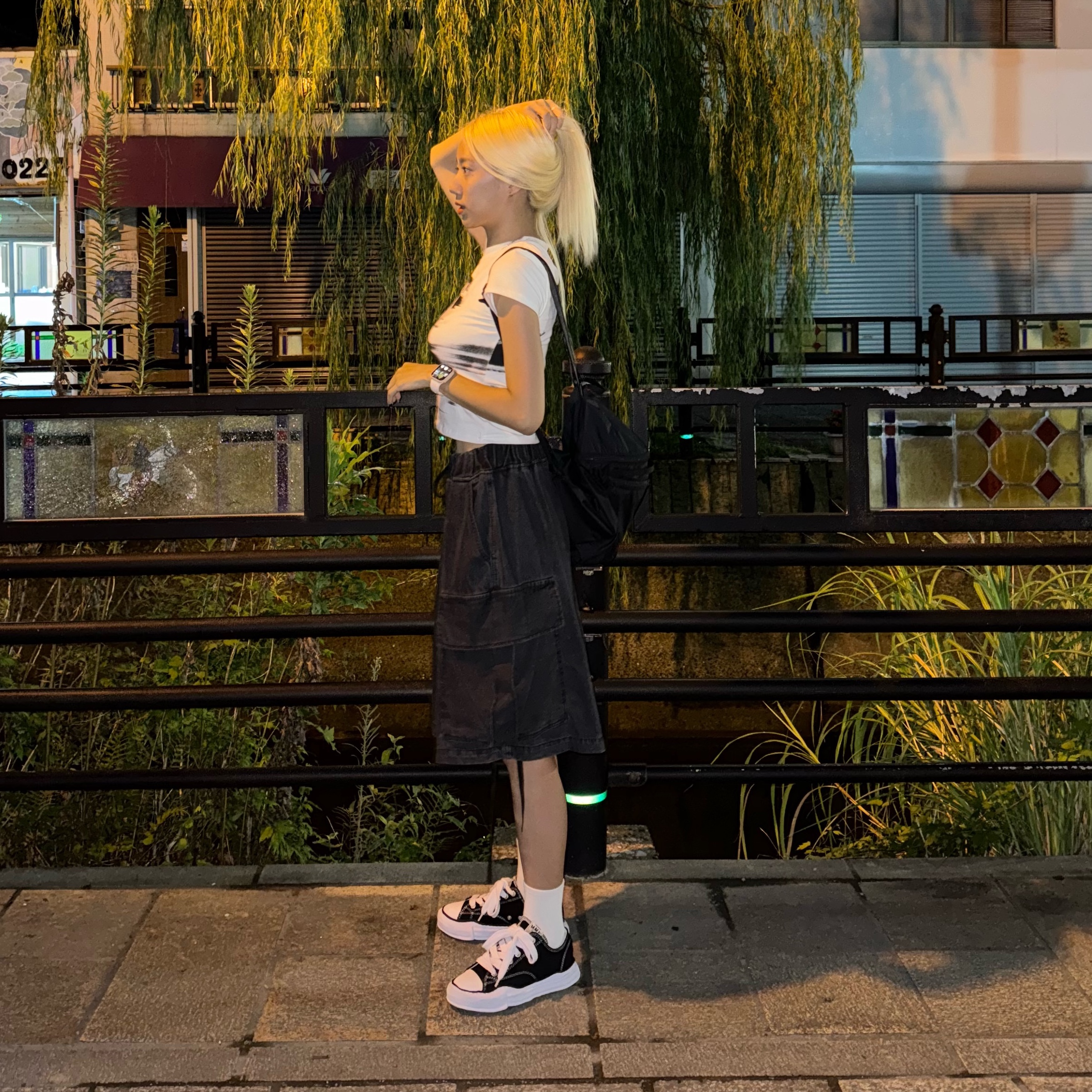 Maison Mihara Yasuhiro Peterson OG Sole Canvas Low Sneakers Black, Arc'teryx Heliad 15 Backpack Black 착용 스타일 - 3