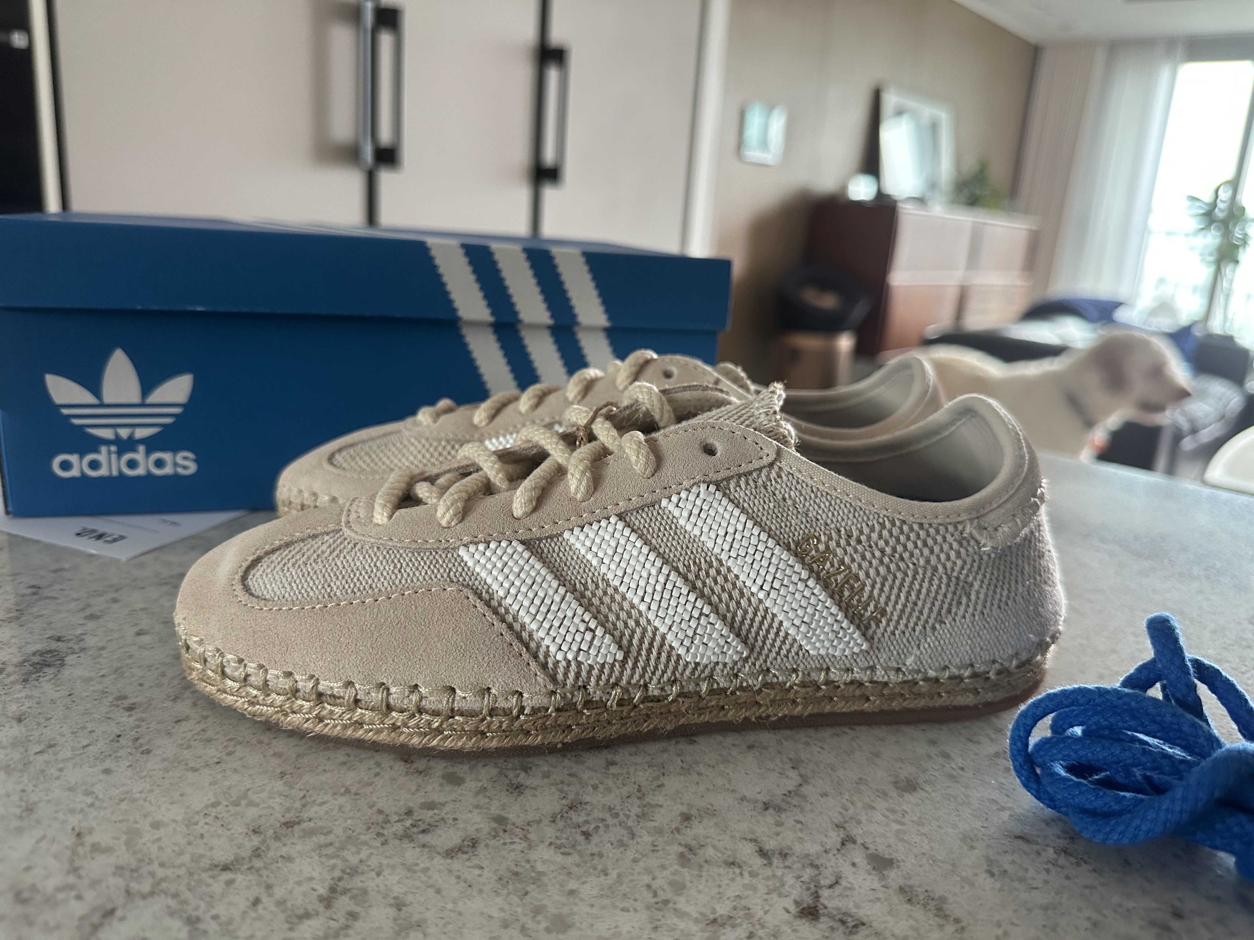 Adidas x Clot Gazelle Halo Ivory Cloud White 착용 스타일 - 3