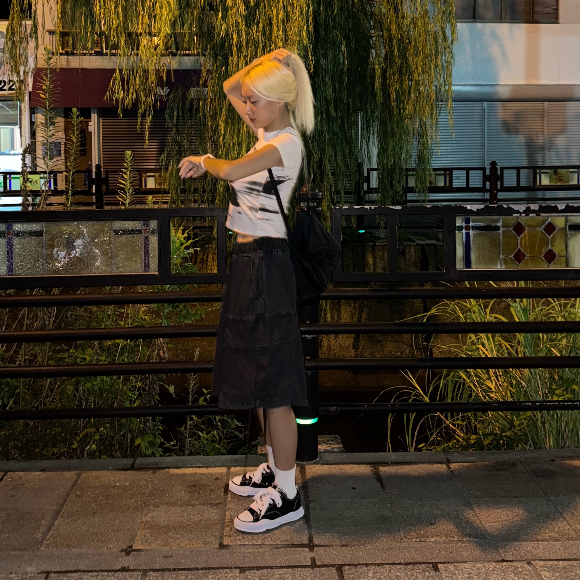 Maison Mihara Yasuhiro Peterson OG Sole Canvas Low Sneakers Black, Arc'teryx Heliad 15 Backpack Black 착용 스타일 - 2