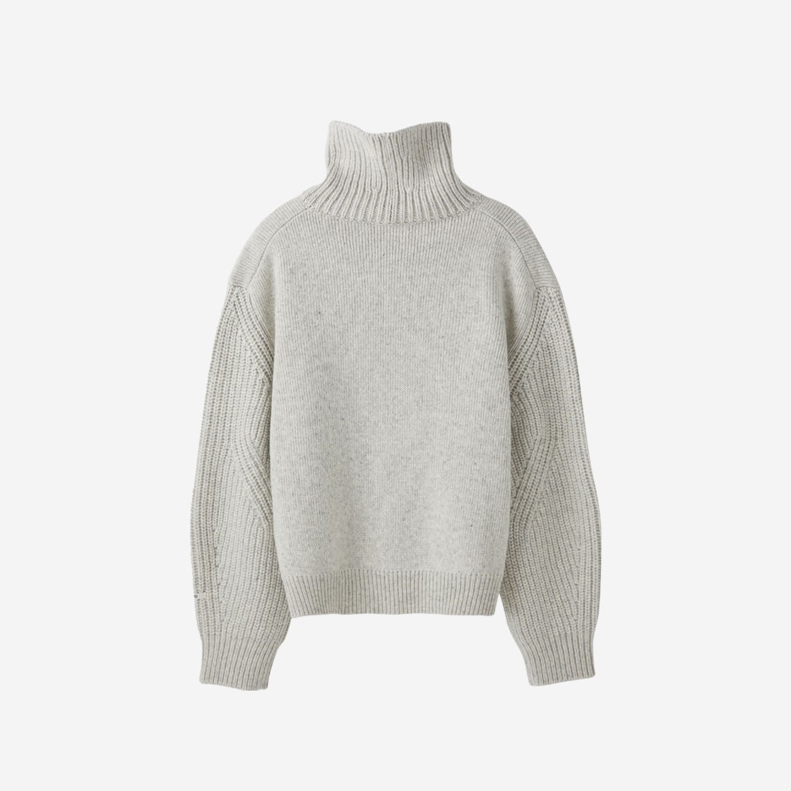 Recto Mens Over Turtle Neck Sweater White Grey 상세 이미지 2