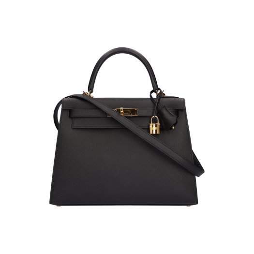 Hermes Kelly 28 Bag Sellier Epsom Noir & Gold U Stamp