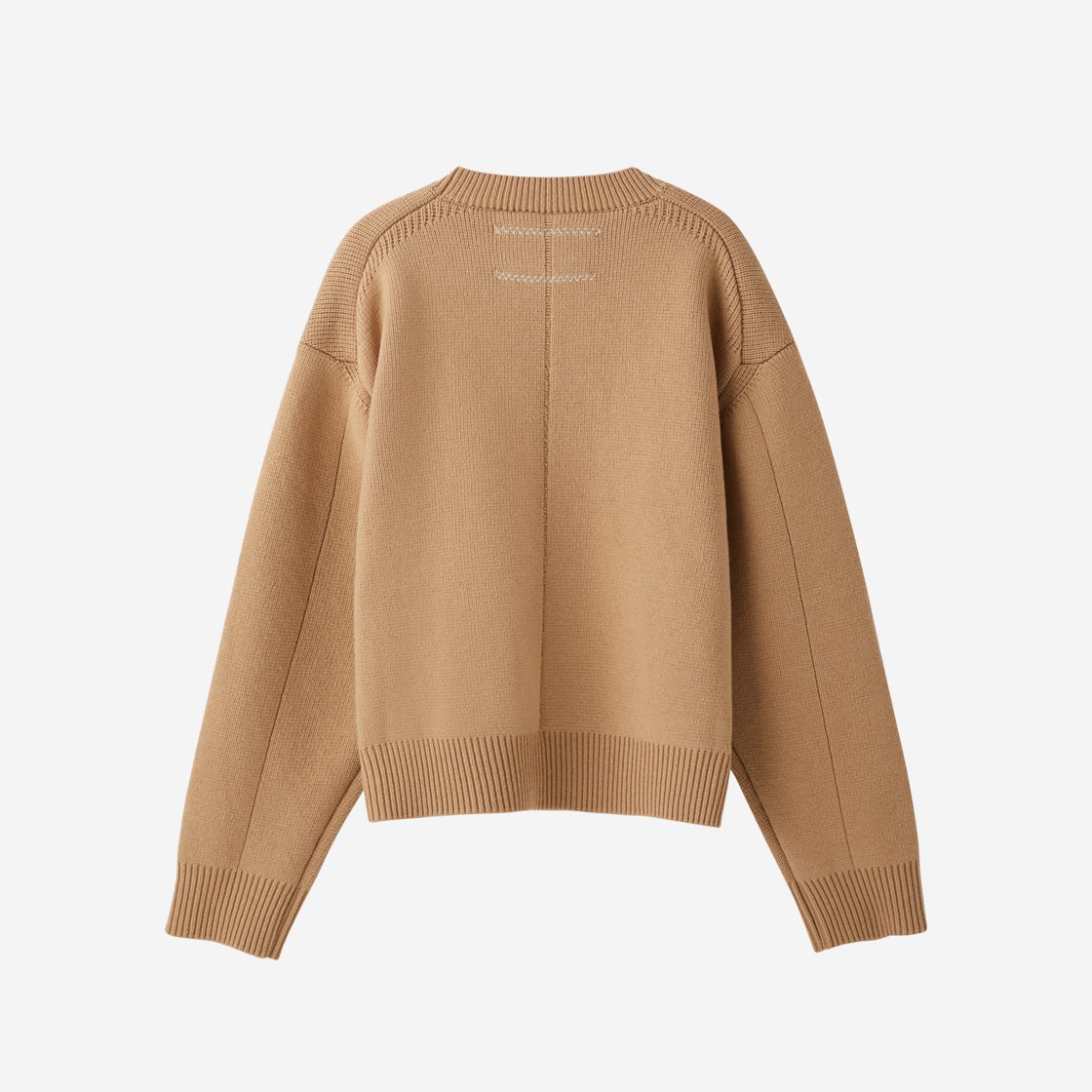 Recto Mens Compact Round Neck Sweater Camel 상세 이미지 2