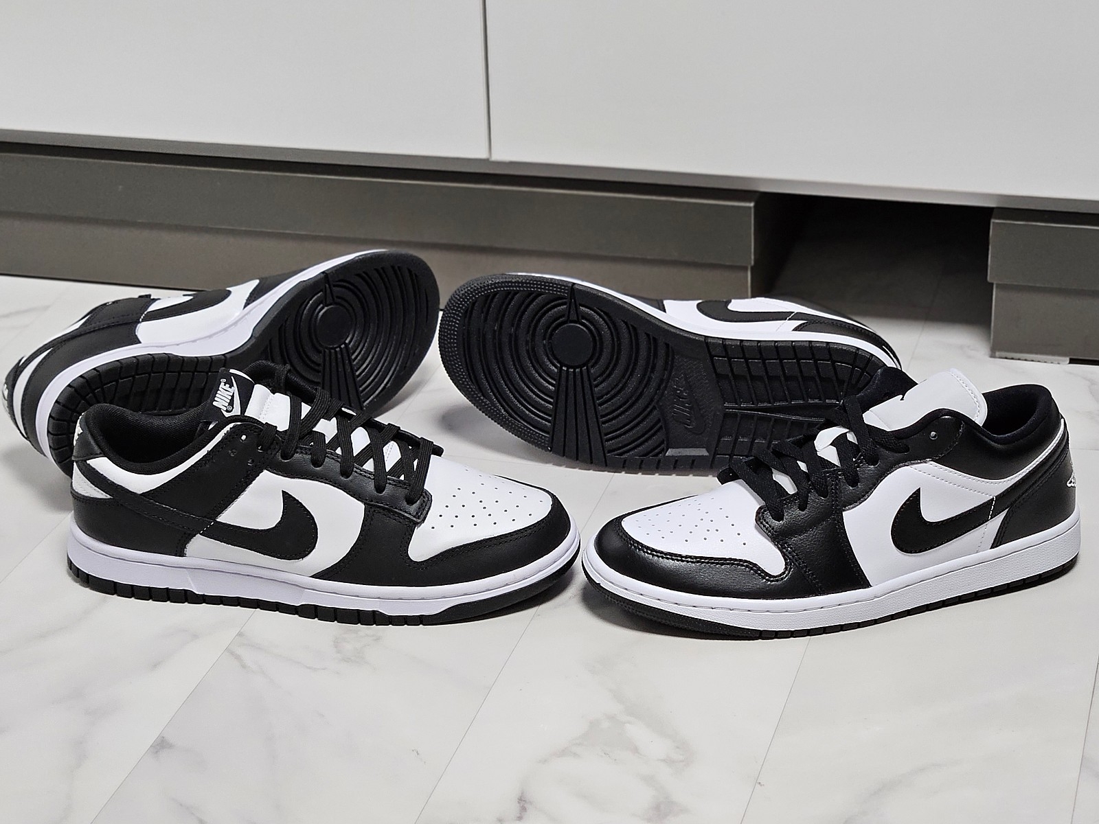 Nike Dunk Low Retro Black, Jordan 1 Low SE Concord 착용 스타일 - 4