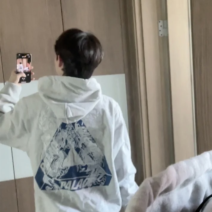 Palace Tri-Dragon Hood Grey Marl - 24SS 착용 스타일