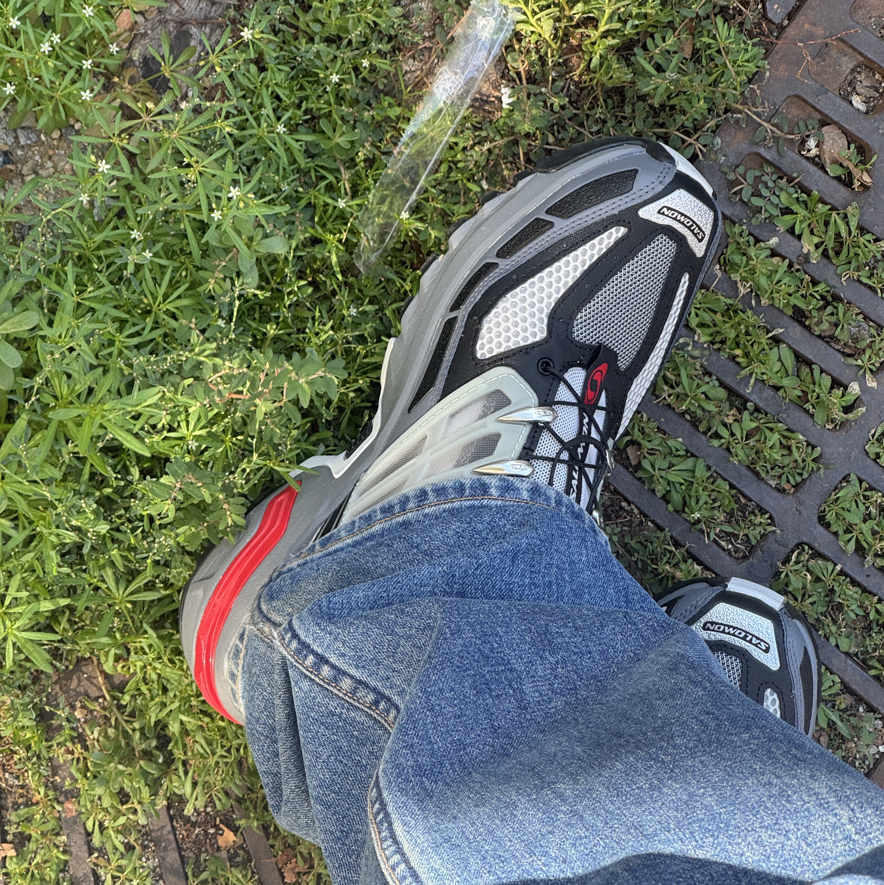 Salomon ACS Pro ADV Lunar Rock Goji 착용 스타일