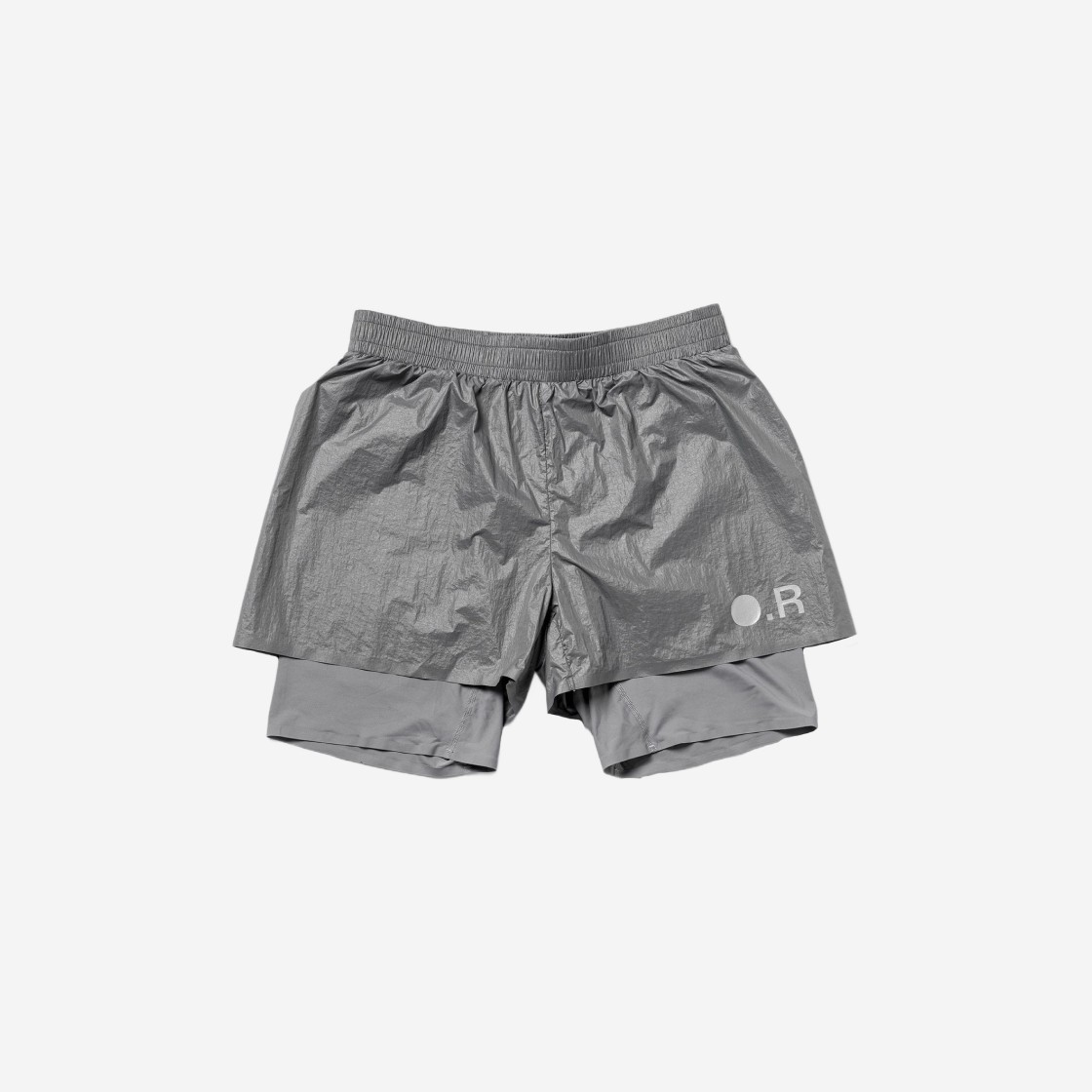 Optimistic Runners Glossy Nylon Shorts Dark Grey 상세 이미지 1