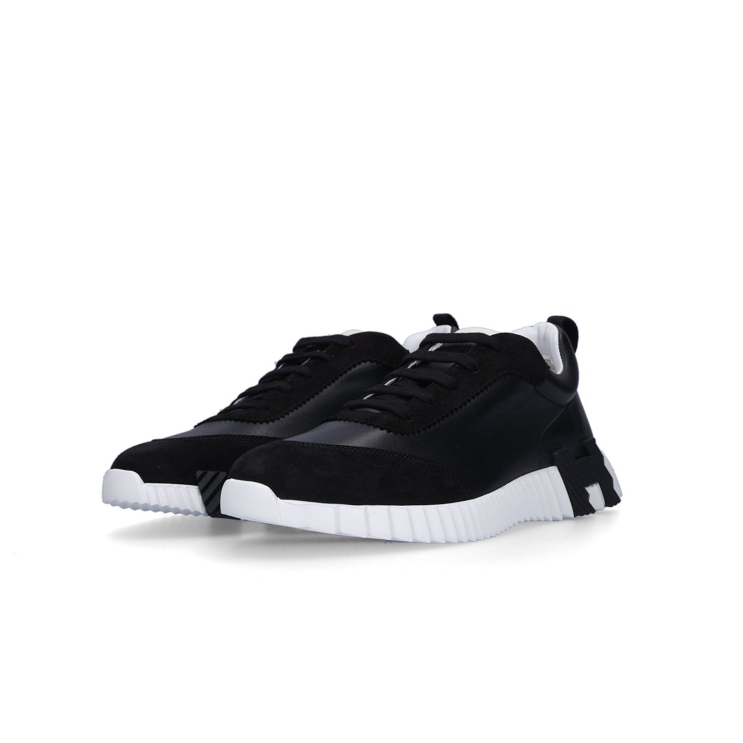 Hermes Bouncing Sneakers Calfskin Suede Goatskin & Noir