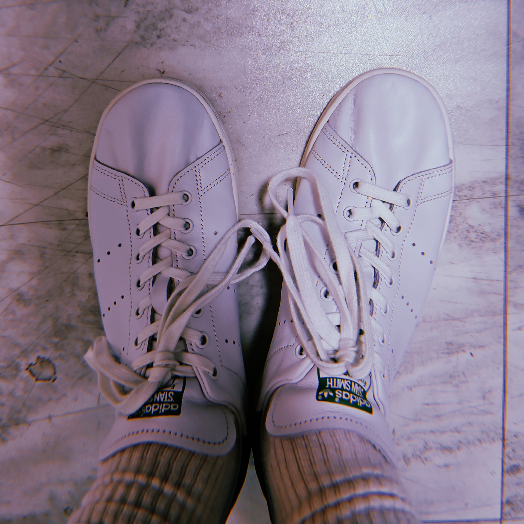 Adidas Stan Smith Decon Cloud White Green 착용 스타일 - 2