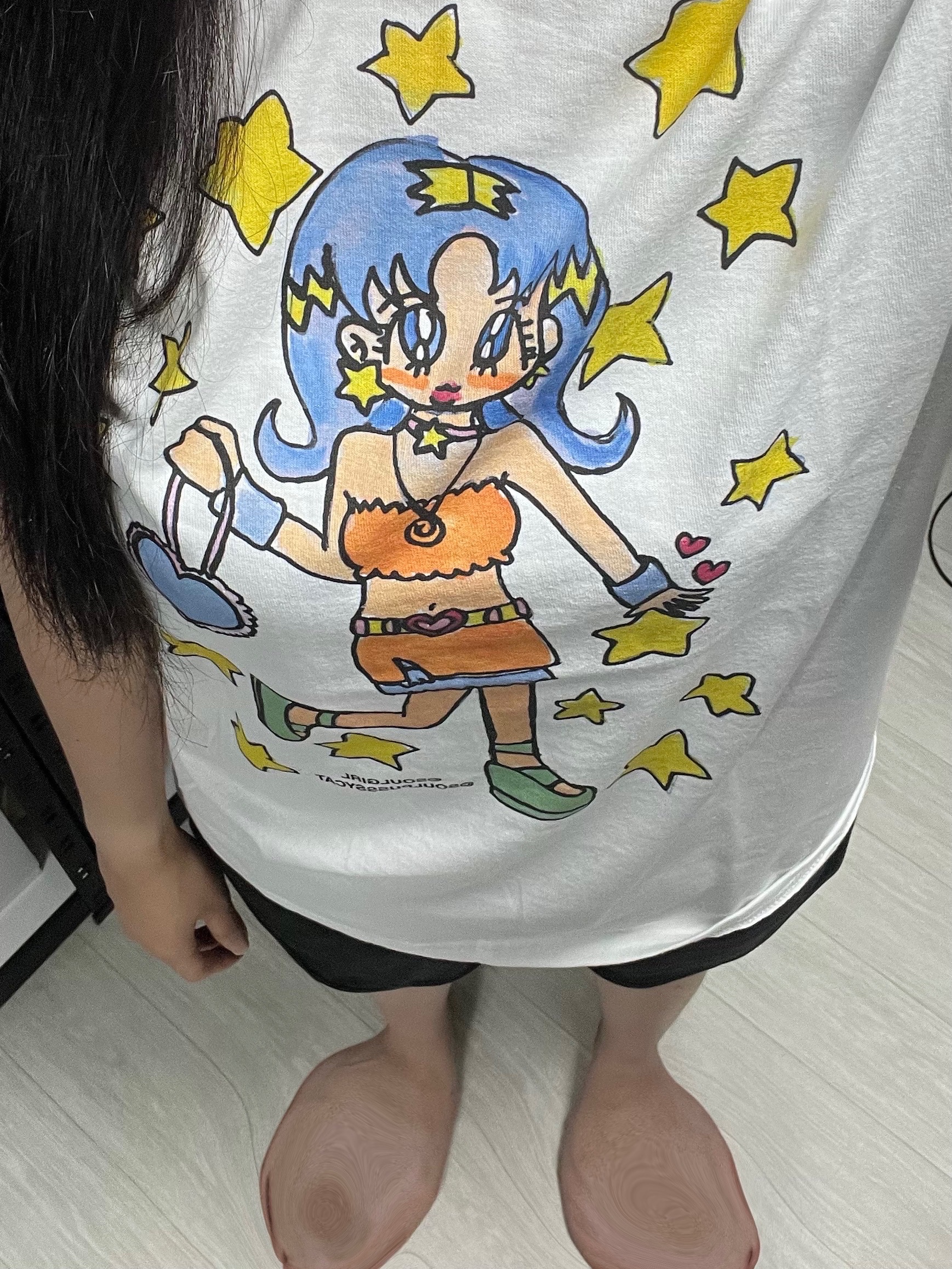 Soulpussycat Soulgirl T-Shirt No. 2 White 착용 스타일 - 3