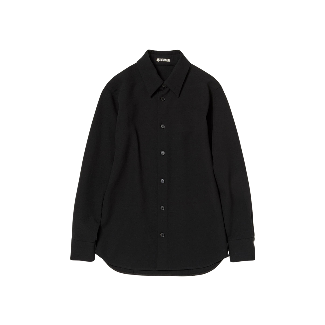 (W) Auralee Tense Wool Double Cloth Shirt Black 상세 이미지 1