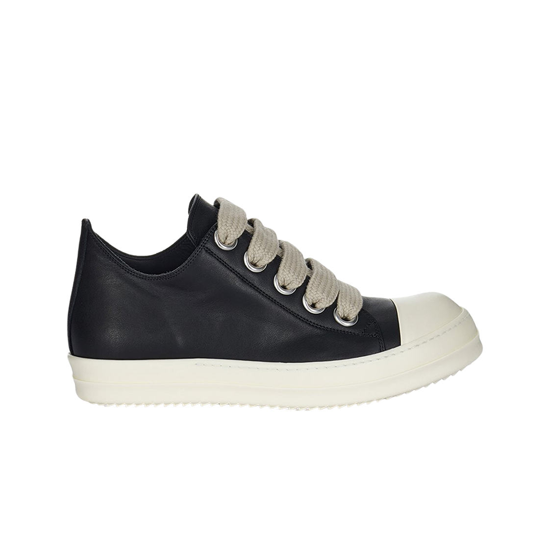 RU02D6893LCOW2-9811 Rick Owens Porterville Jumbolaced Low Sneakers Black Pearl
