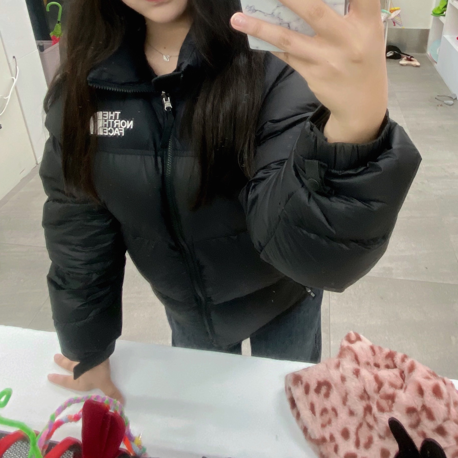 The North Face 1996 Eco Nuptse Jacket Black 착용 스타일