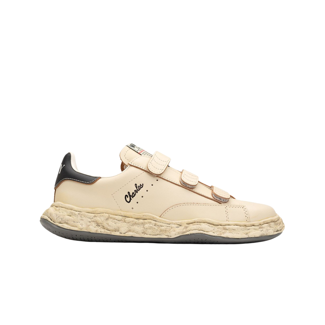 A13FW708-WHITE Maison Mihara Yasuhiro Charles OG Sole VL Leather Low-top Velcro Sneakers White
