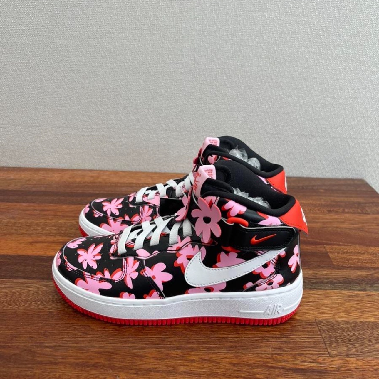 (GS) Nike Air Force 1 Mid EasyOn SE Black Pink Rise 착용 스타일 - 1