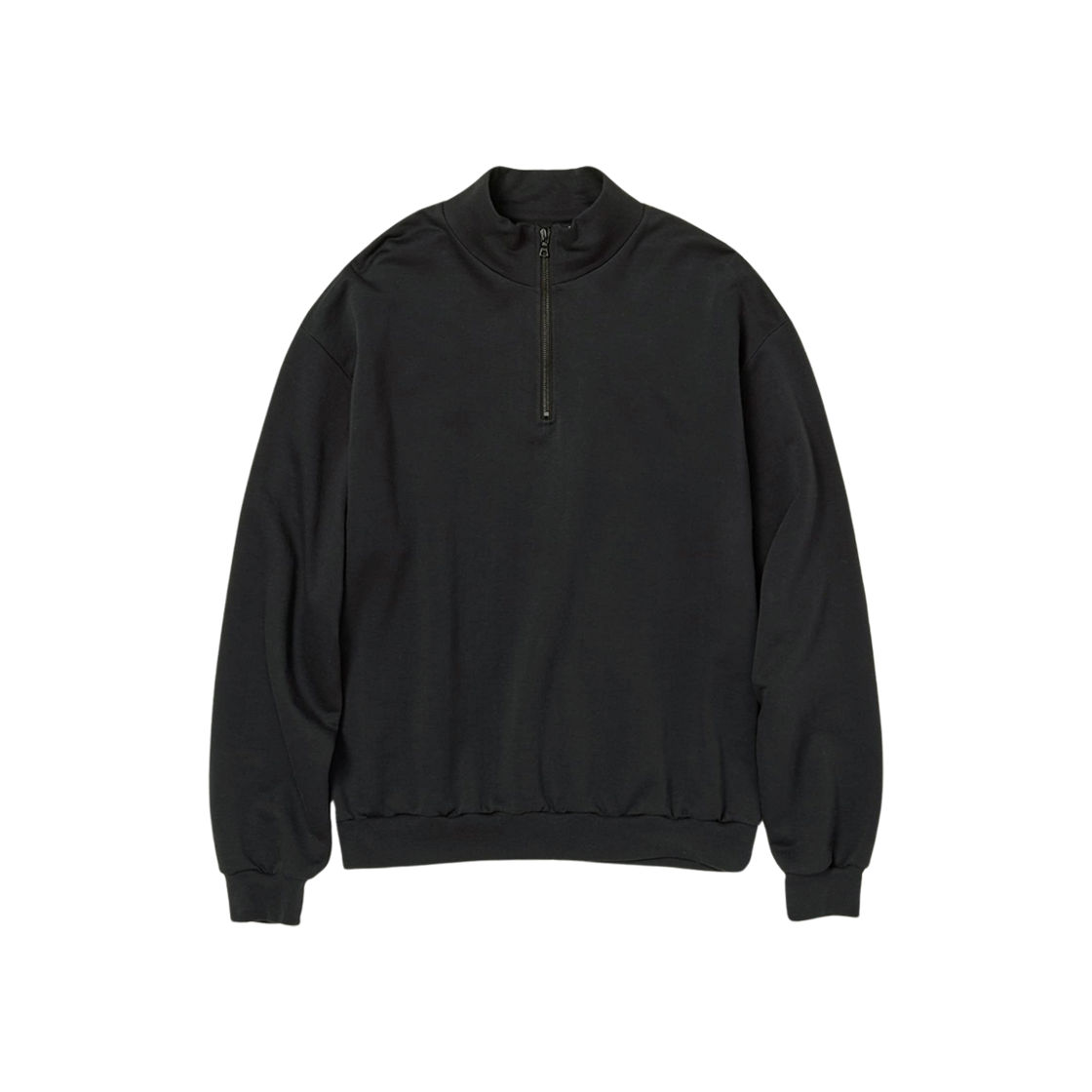 Auralee Elastic High Gauge Sweat Half Zip P/O Ink Black 상세 이미지 1