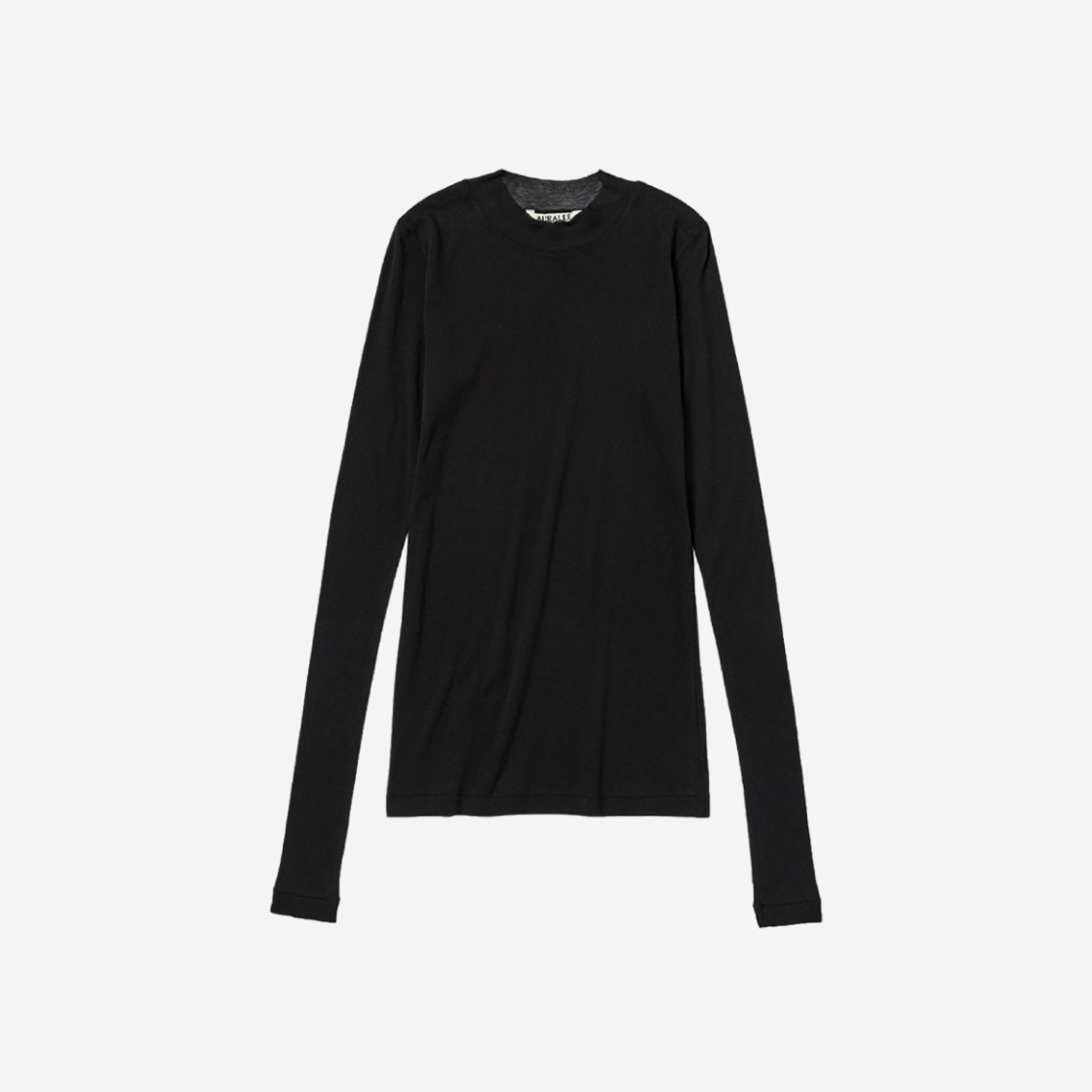 (W) Auralee High Gauge Sheer Rib L/S T-Shirt Black 상세 이미지 1