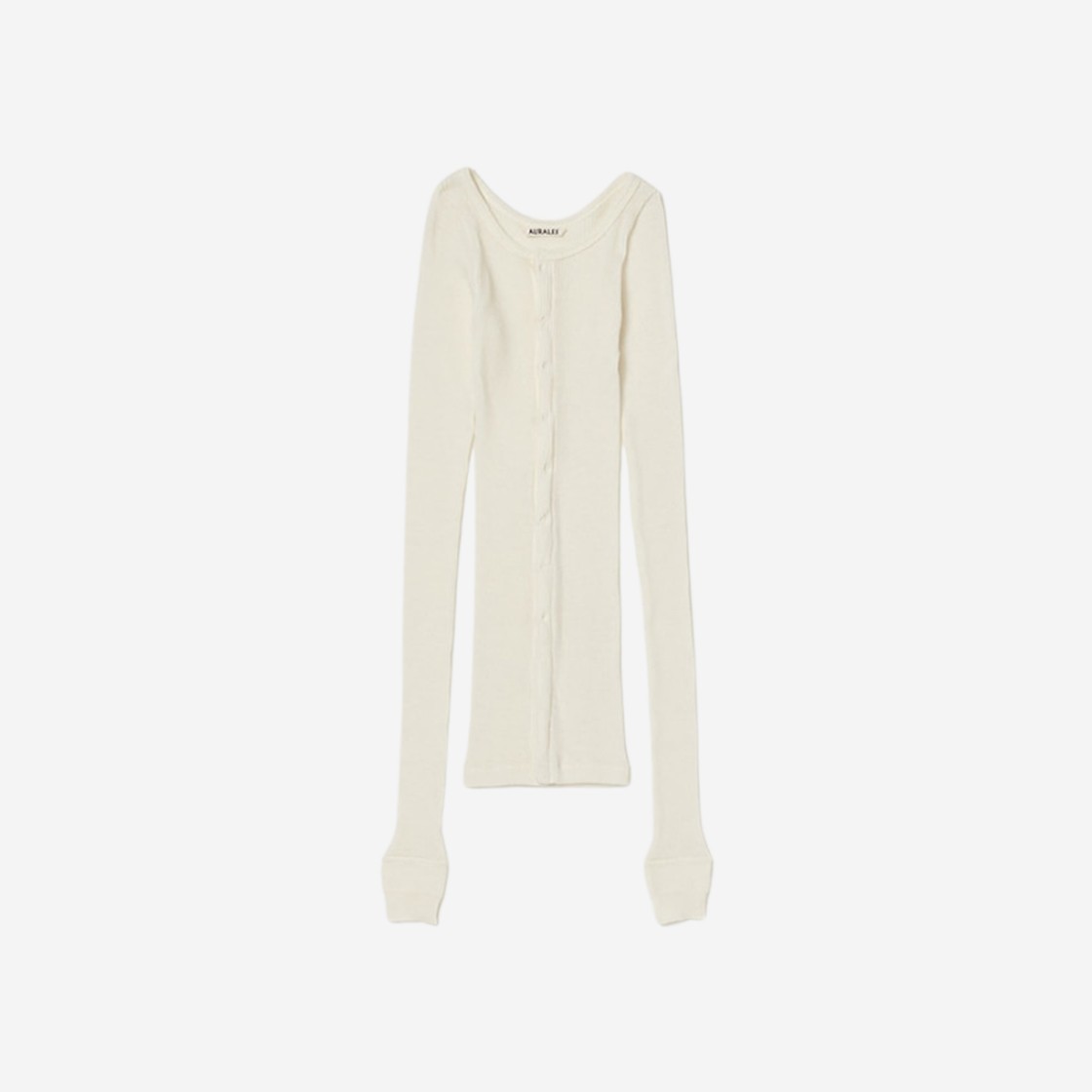 (W) Auralee Wool Soft Rib Cardigan Ivory 상세 이미지 1