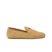 Prada Crochet Slip-On Shoes Natural