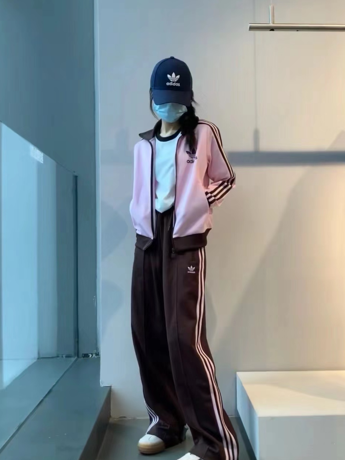 (W) Adidas Originals Beckenbauer Track Jacket Clear Pink - KR Sizing 착용 스타일