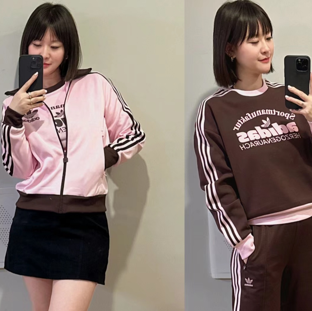 (W) Adidas Originals Beckenbauer Track Jacket Clear Pink - KR Sizing 착용 스타일