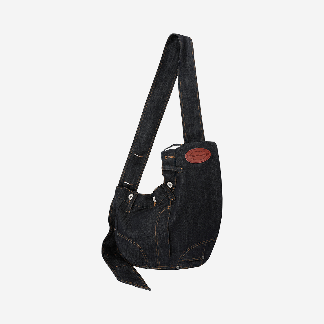 E01BAG01I Problemallways Denim Crossbody Bag Indigo