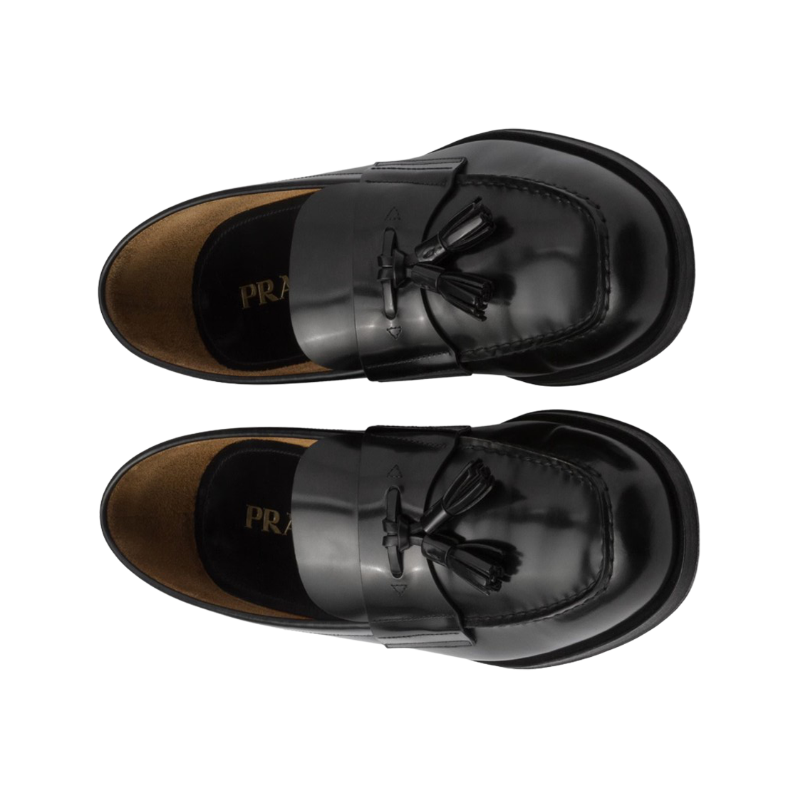 Prada Brushed Leather Loafers Black 상세 이미지 2