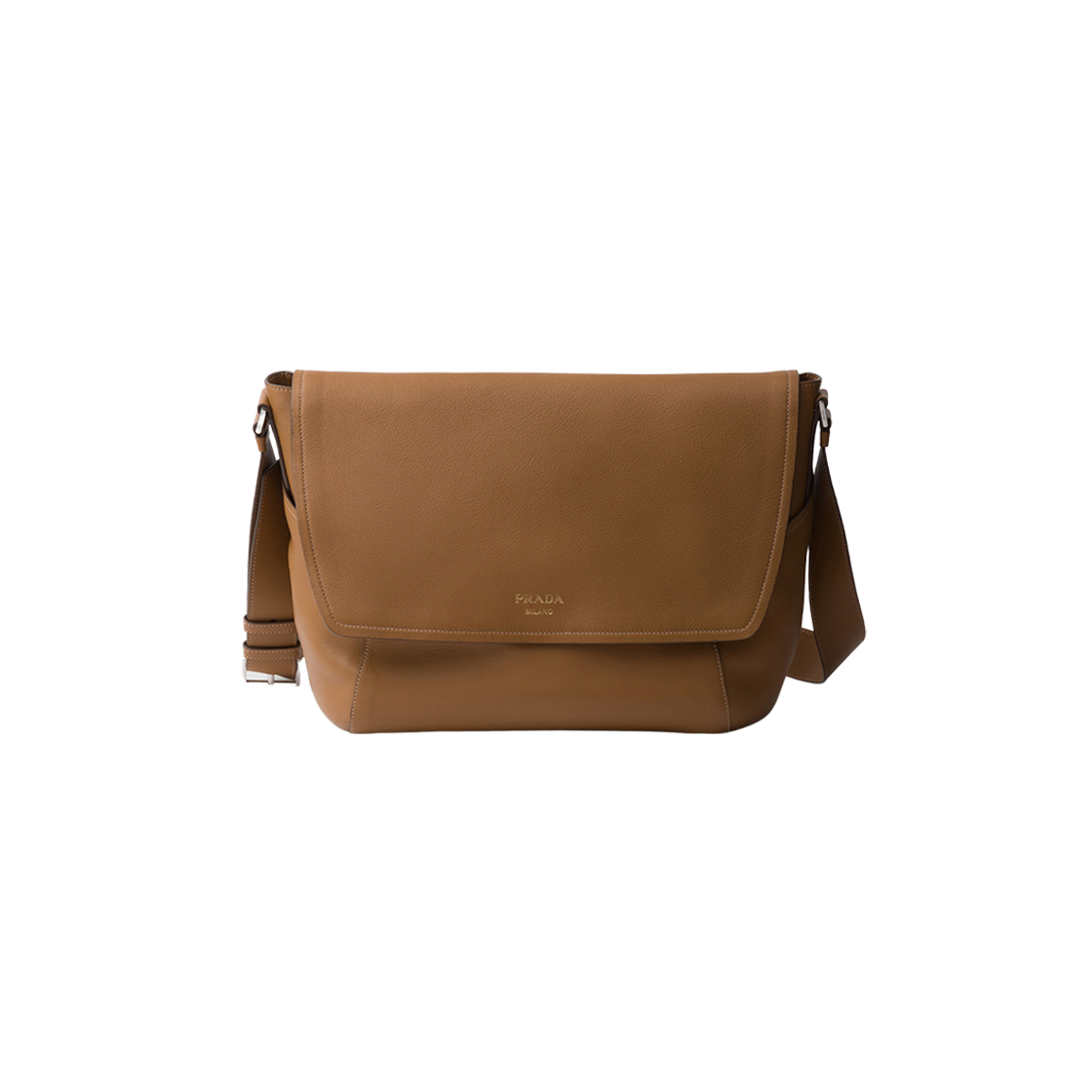 Prada Large Leather Shoulder Bag Caramel 상세 이미지 1