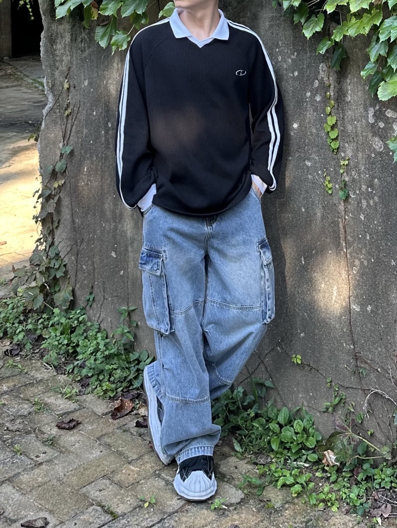 Maison Mihara Yasuhiro Blakey OG Sole Canvas Low-top Sneakers Black White, Maison Mihara Yasuhiro Blakey OG Sole Leather Low-top Sneakers Black 착용 스타일 - 3