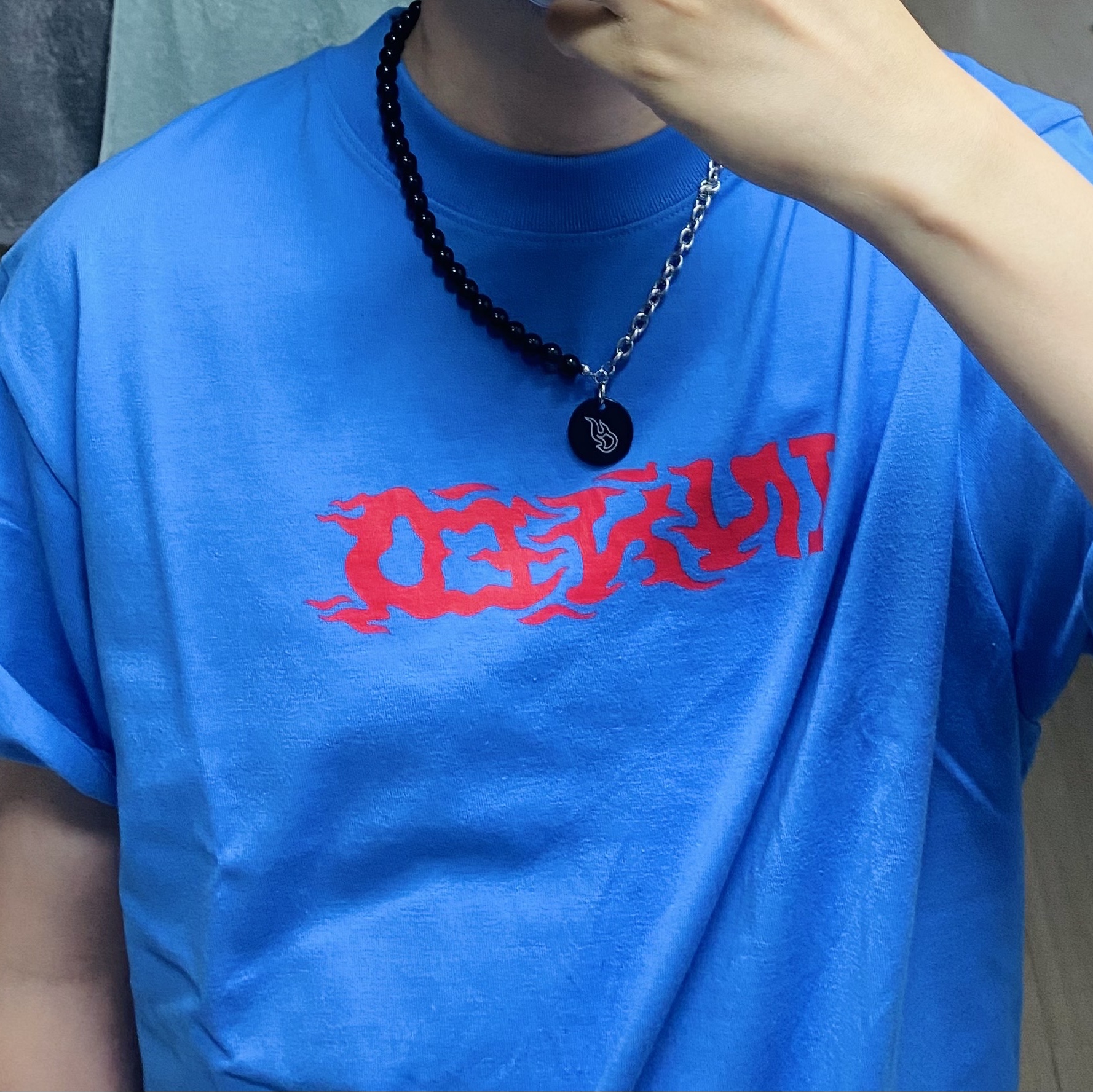 Stussy Metal Bent Crown Keychain Silver, Stussy Canvas Side Pouch Washed Black 착용 스타일 - 2