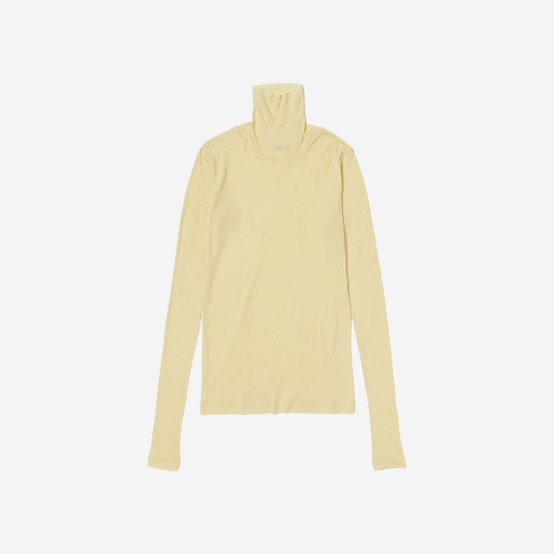 (W) Auralee High Gauge Sheer Rib Turtle Neck L/S T-Shirt Yellow 상세 이미지 1