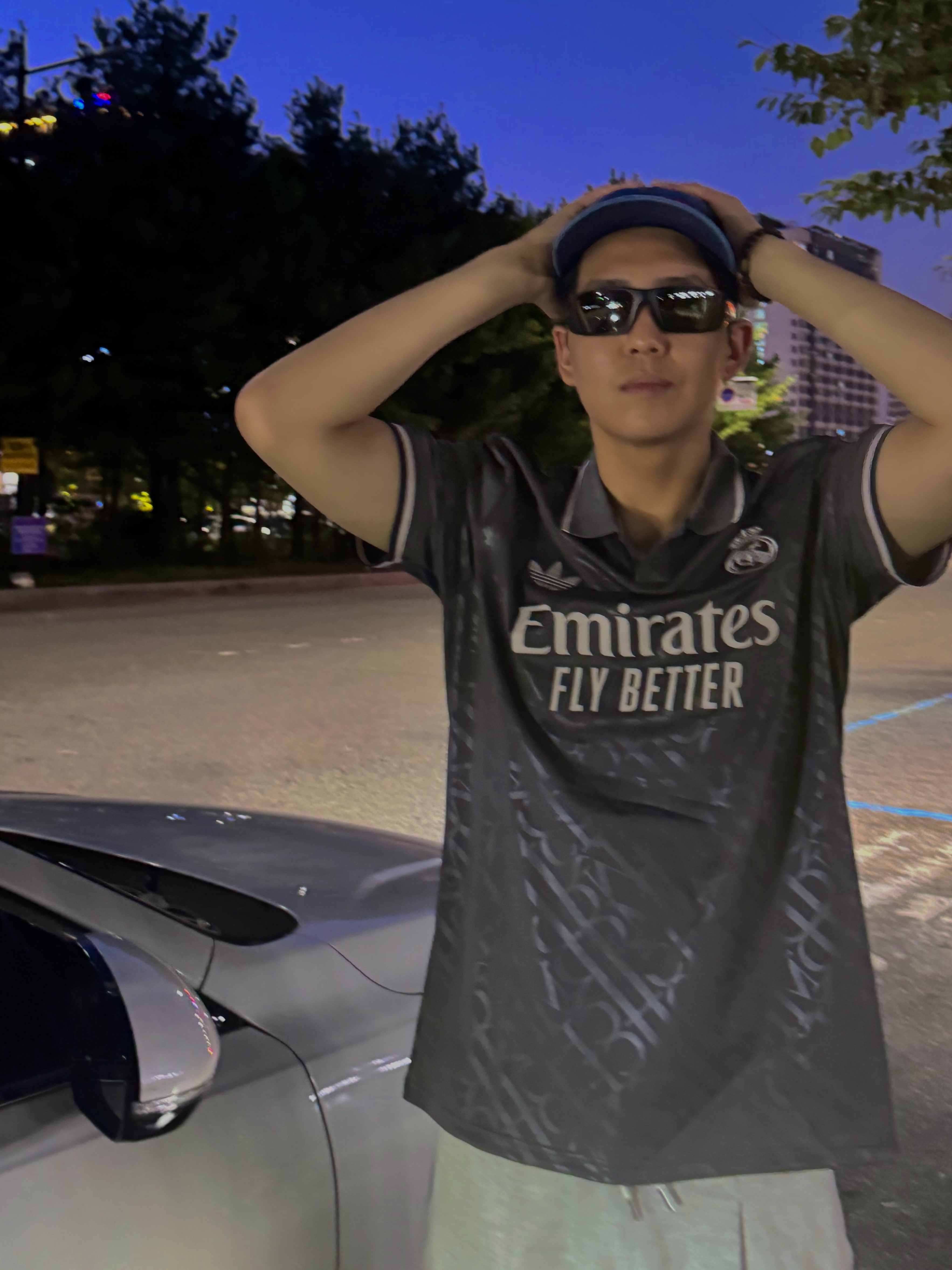 Adidas Real Madrid 2024/25 3rd Jersey Charcoal - KR Sizing (Non Marking Ver.), Supreme Washed Chino Twill Camp Cap Denim - 22FW 착용 스타일 - 3