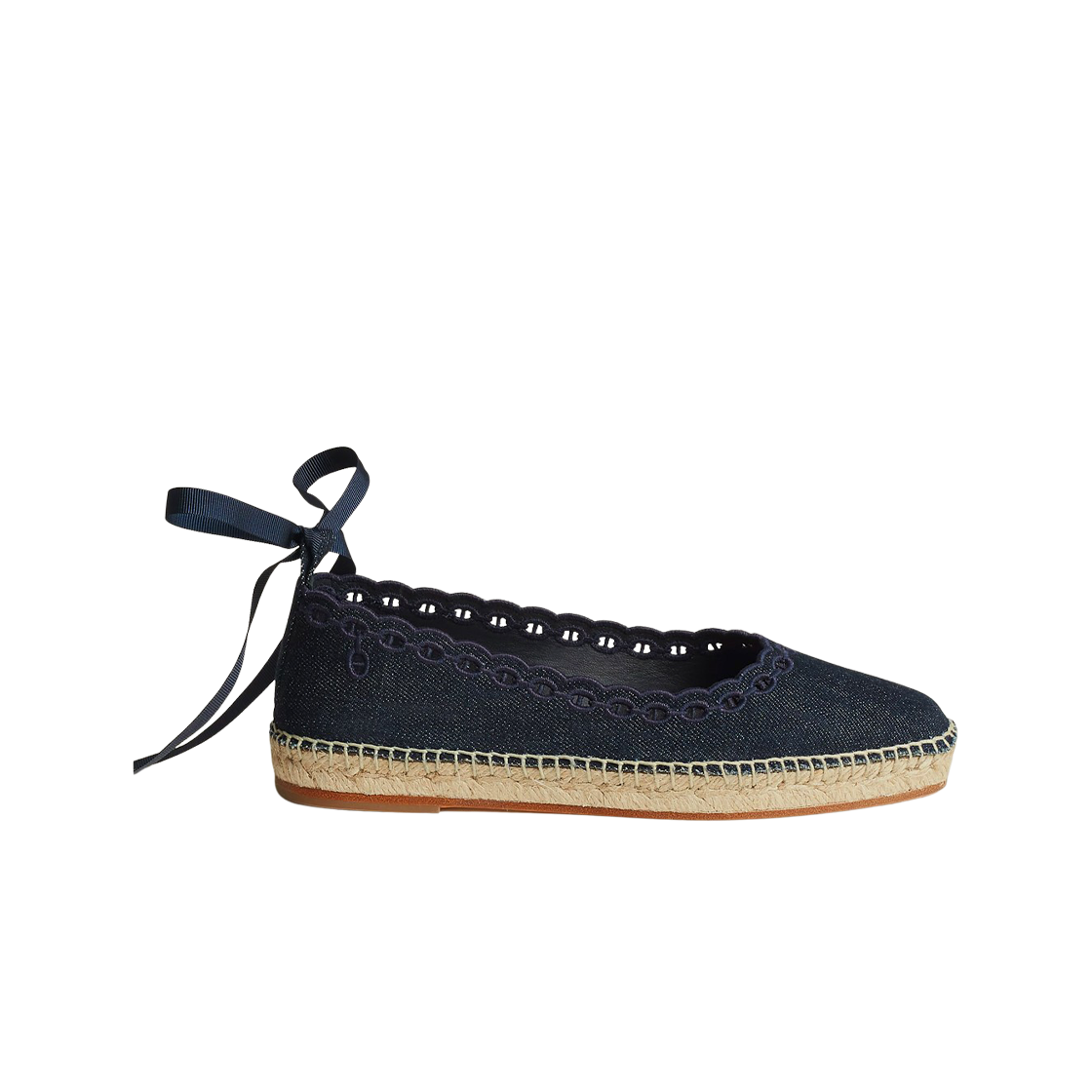 H231140Z48 (W) Hermes Guapa Espadrille Bleu Brut Marine