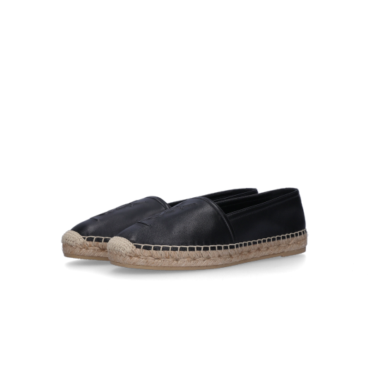 (W) Saint Laurent Monogram Espadrilles in Lambskin Black