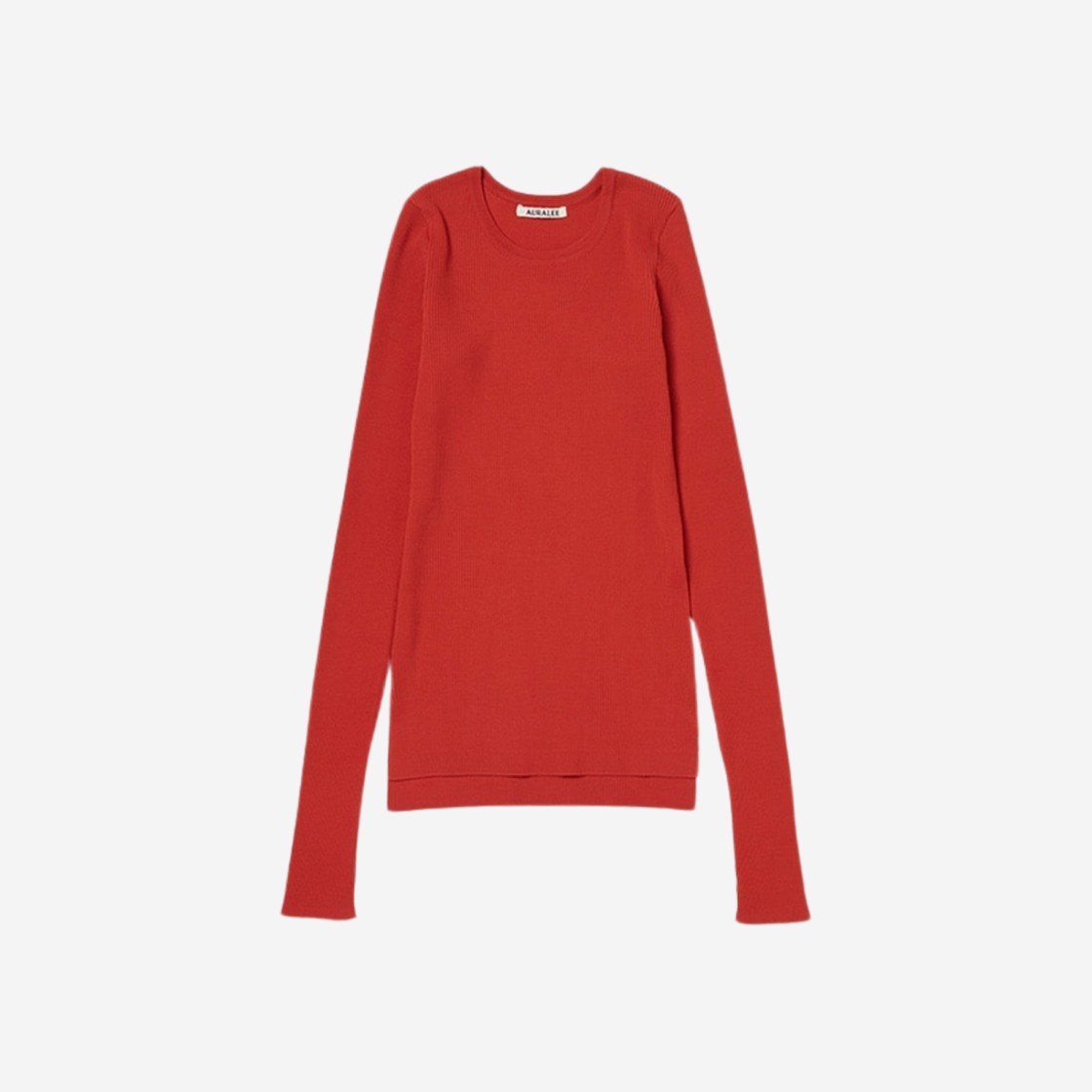 (W) Auralee Super Fine Wool High Gauge Rib Knit P/O Red 상세 이미지 1