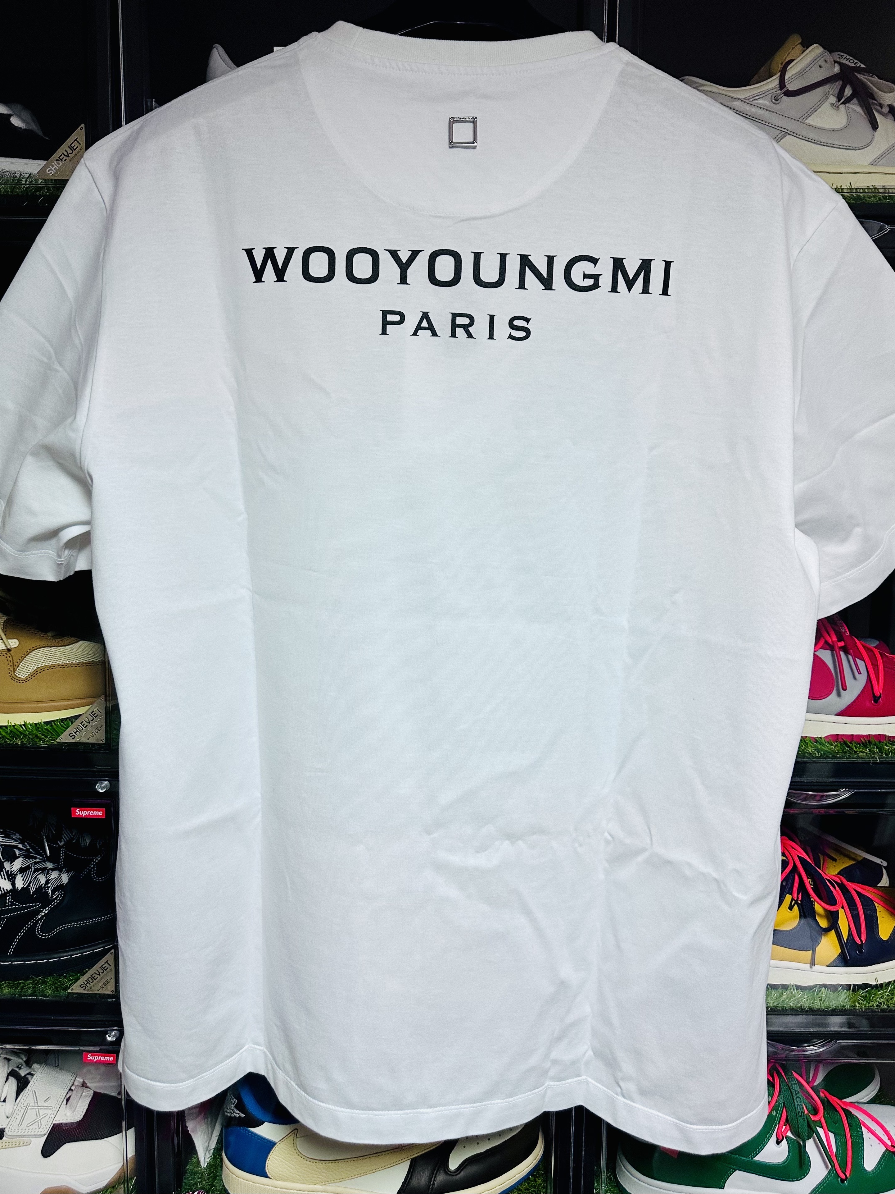 Wooyoungmi Cotton Back Logo T-Shirt White - 24SS 착용 스타일 - 1