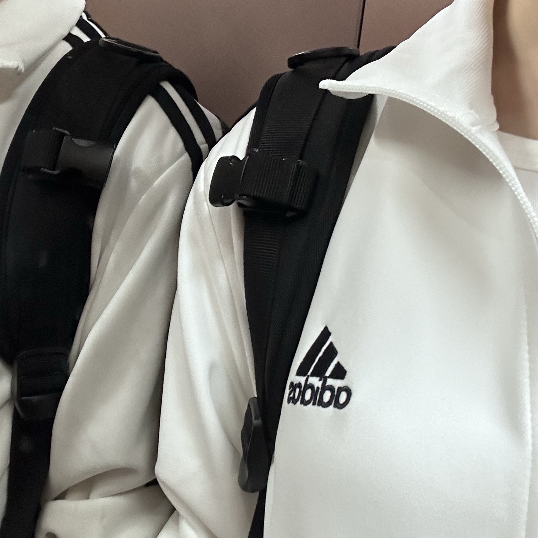 Adidas 3S Regular Fit Double Knit Track Top White - KR Sizing 착용 스타일